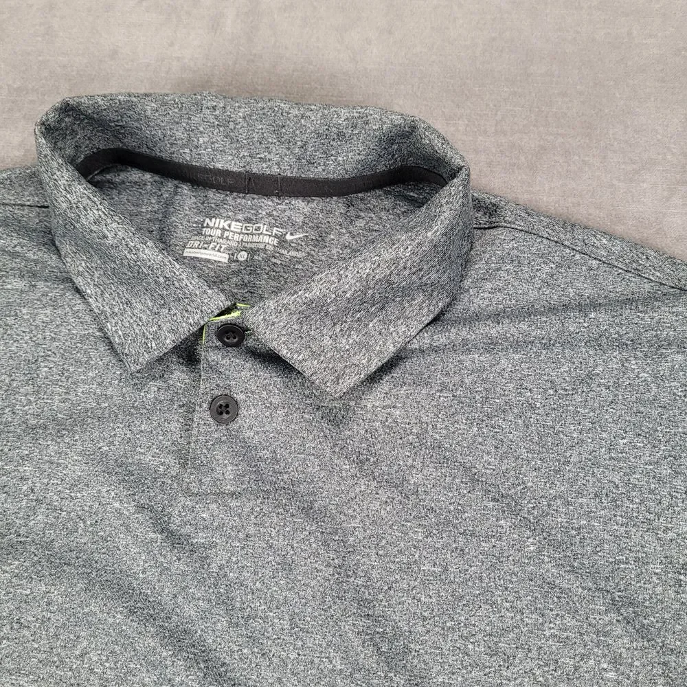 Nike The Hooters & Blowfish Golf Polo Shirt Athletic Fit Gray Neon Green Mens XL